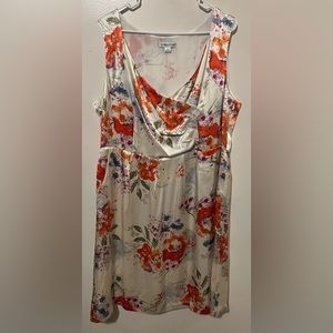 PENDLETON Ivory Floral Print Silk Charmeuse Cape Cod Dress size 18 NWOT